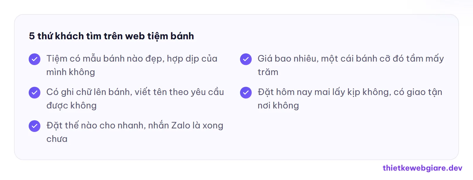 5 thứ khách tìm trên web tiệm bánh — thiết kế web tiệm bánh