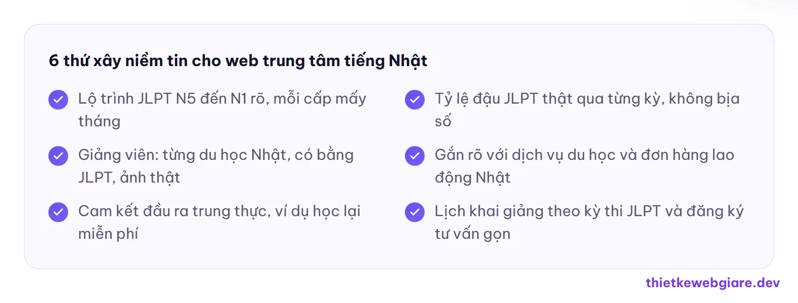 6 thứ xây niềm tin cho web trung tâm tiếng Nhật — thiết kế web trung tâm tiếng Nhật