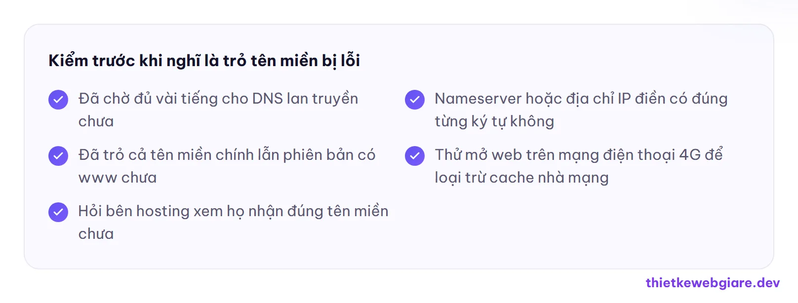 Kiểm trước khi nghĩ là trỏ tên miền bị lỗi — trỏ tên miền về hosting