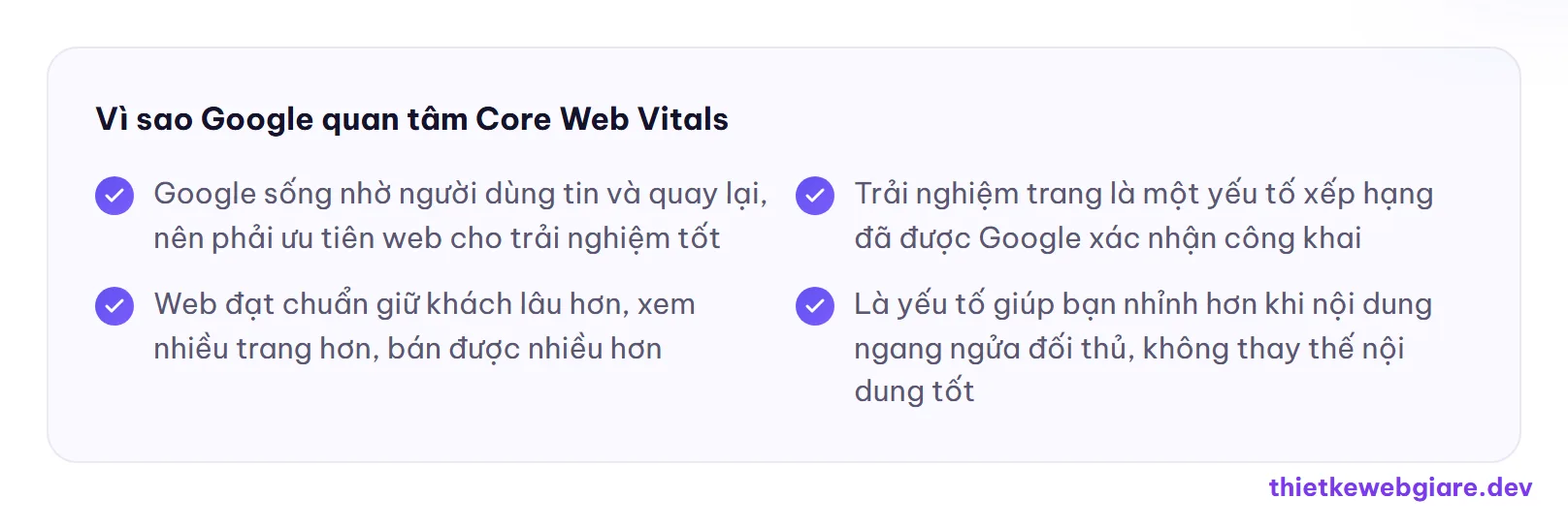 Vì sao Google quan tâm Core Web Vitals — core web vitals là gì