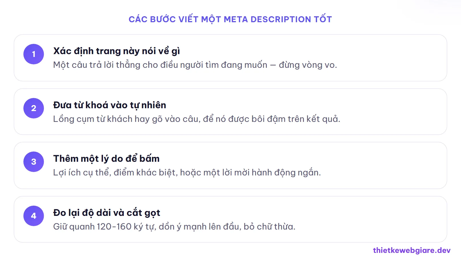 Các bước viết một meta description tốt — viết meta description