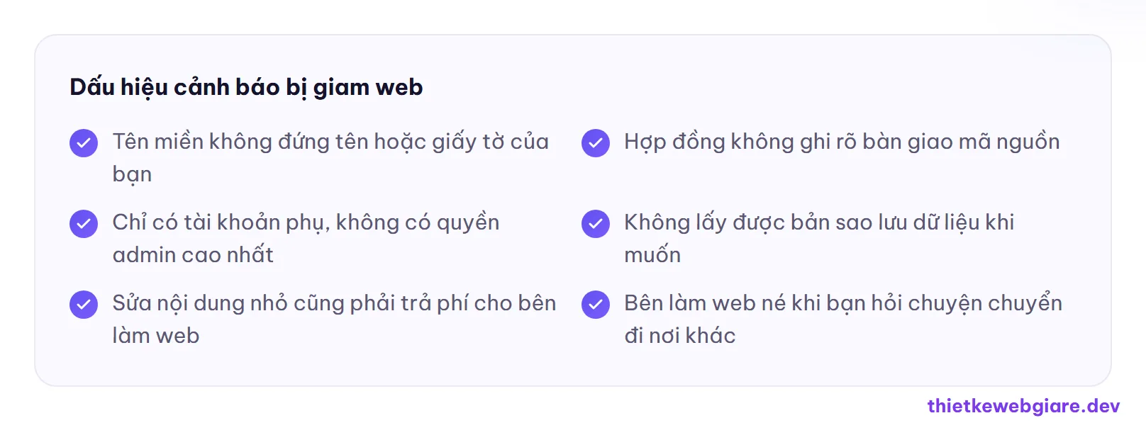 Dấu hiệu cảnh báo bị giam web — làm web giá rẻ có được sở hữu mã nguồn không