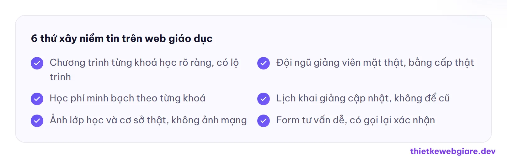 6 thứ xây niềm tin trên web giáo dục — thiết kế web giáo dục