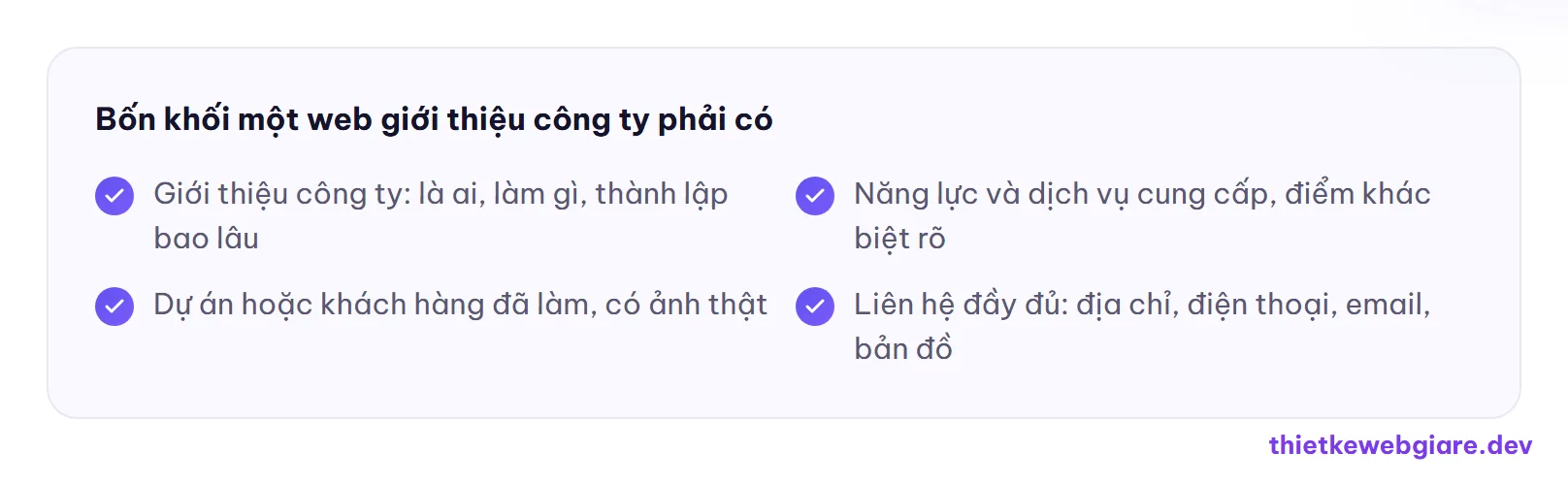 Bốn khối một web giới thiệu công ty phải có — thiết kế web giới thiệu công ty giá rẻ