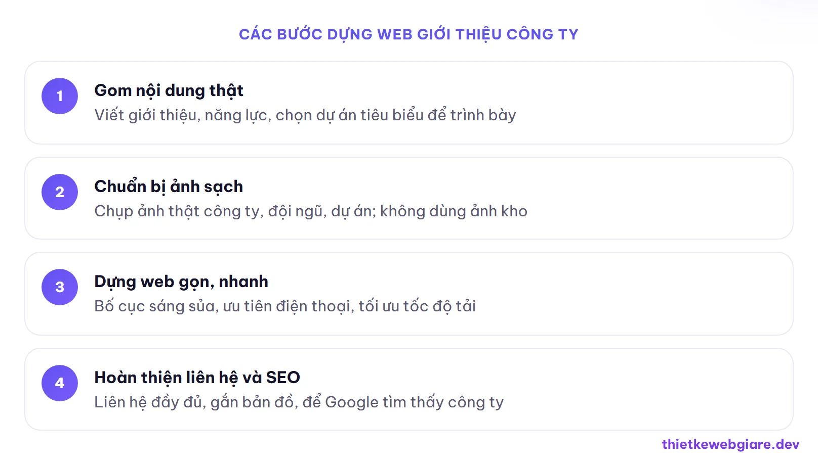 Các bước dựng web giới thiệu công ty — thiết kế web giới thiệu công ty giá rẻ