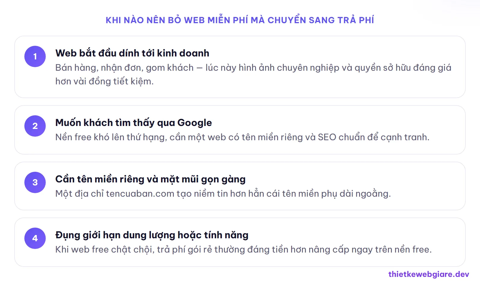 Khi nào nên bỏ web miễn phí mà chuyển sang trả phí — web miễn phí có thực sự miễn phí không