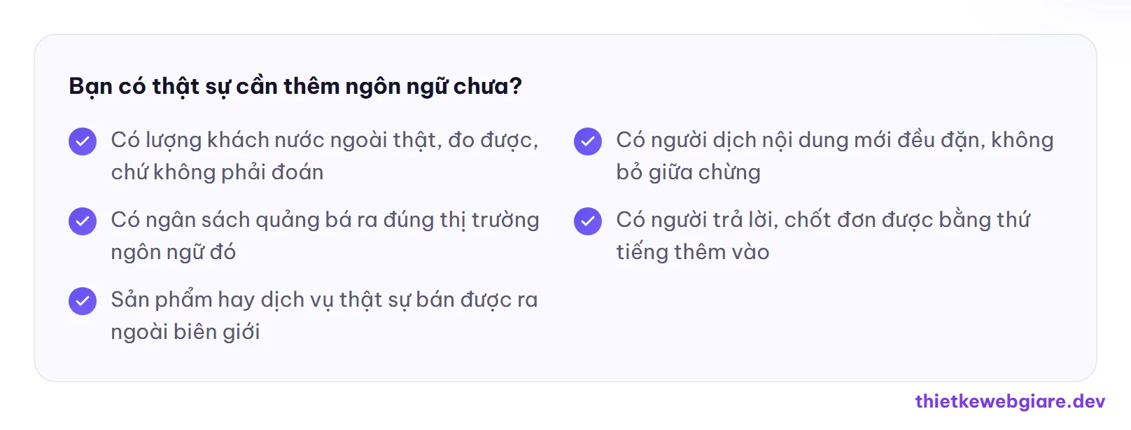 Bạn có thật sự cần thêm ngôn ngữ chưa? — web một ngôn ngữ hay đa ngôn ngữ