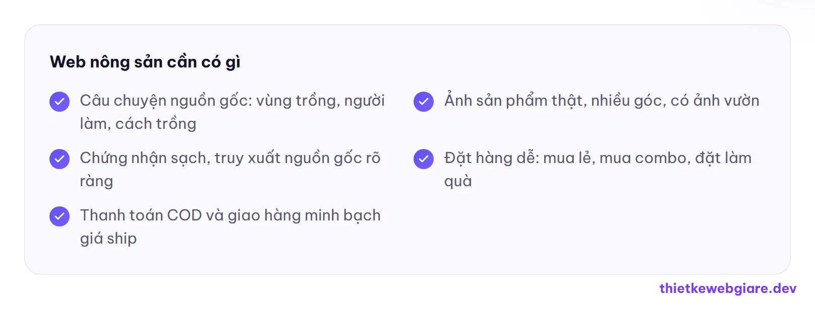 Web nông sản cần có gì — thiết kế web nông sản