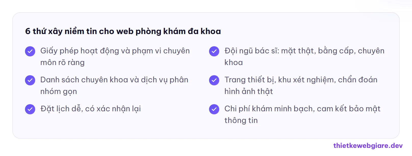 6 thứ xây niềm tin cho web phòng khám đa khoa — thiết kế web phòng khám đa khoa