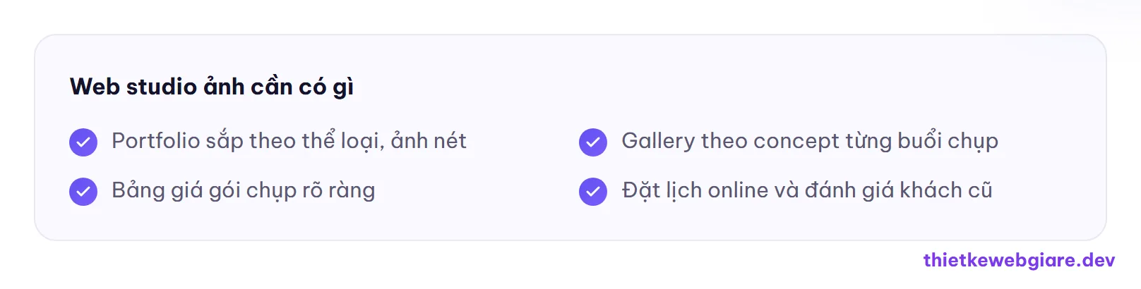 Web studio ảnh cần có gì — thiết kế web studio ảnh