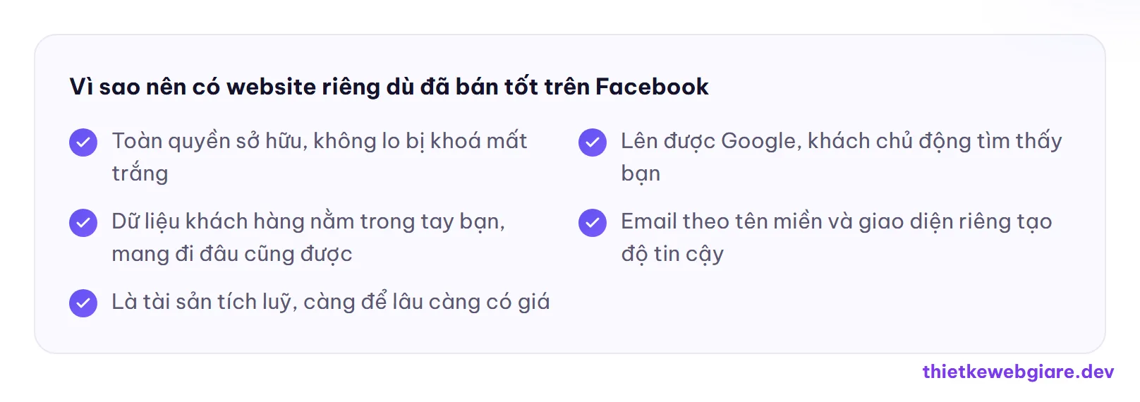 Vì sao nên có website riêng dù đã bán tốt trên Facebook — website hay facebook