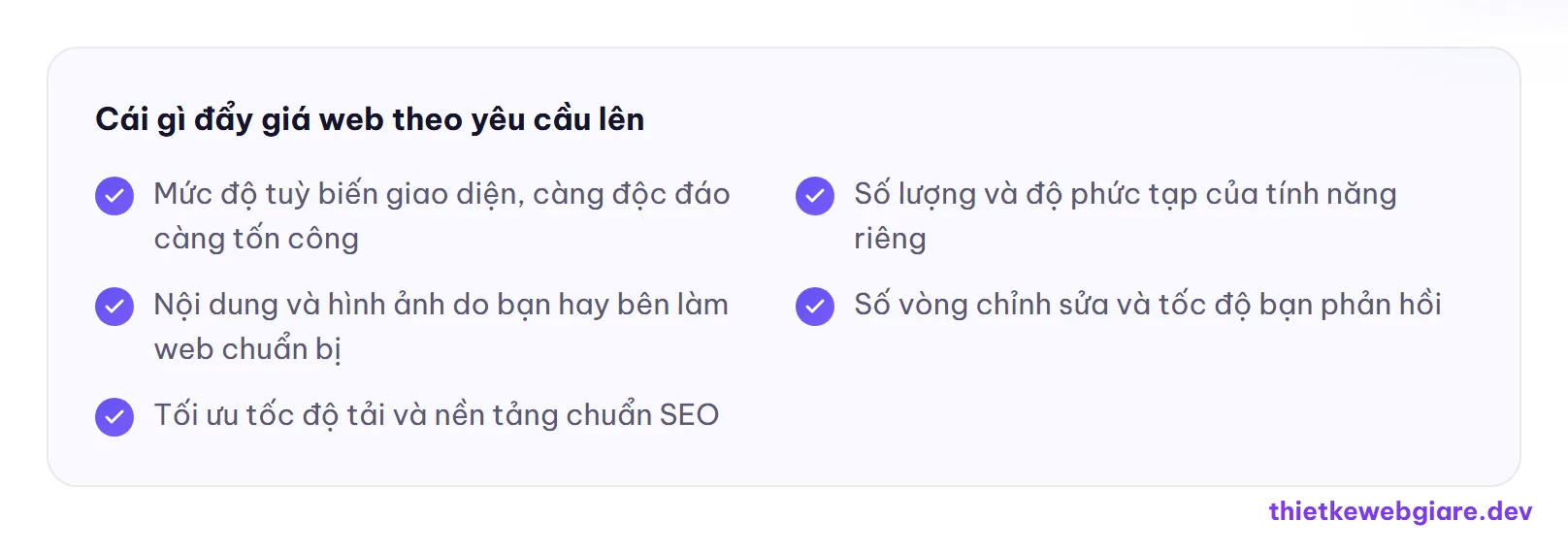Cái gì đẩy giá web theo yêu cầu lên — chi phí thiết kế web theo yêu cầu